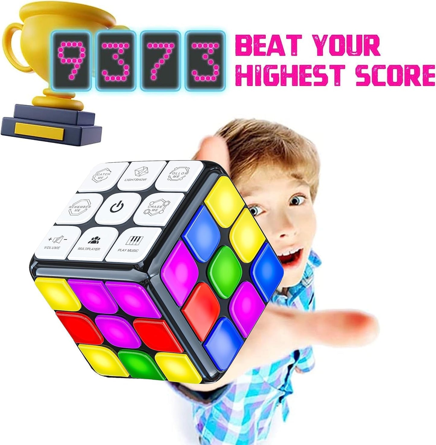 Skywin Puzzle Cube Game - Flashing Cube Handheld Electronic Games Stem Toy - Fun Memory Games & Brain Games for Adults and Kids - amzGamess