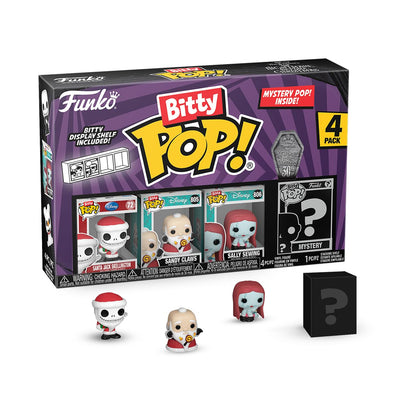 Funko Bitty Pop! The Nightmare Before Christmas Mini Collectible Toys 4-Pack - Santa Jack, Sandy Claws, Vampire Teddy with Duck & Mystery Chase Figure (Styles May Vary) - amzGamess