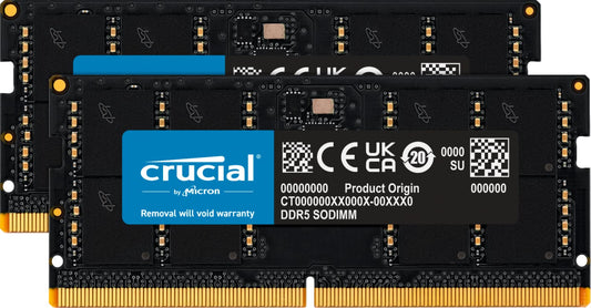 Crucial RAM 64GB Kit (2x32GB) DDR5 5600MHz (or 5200MHz or 4800MHz) Laptop Memory CT2K32G56C46S5