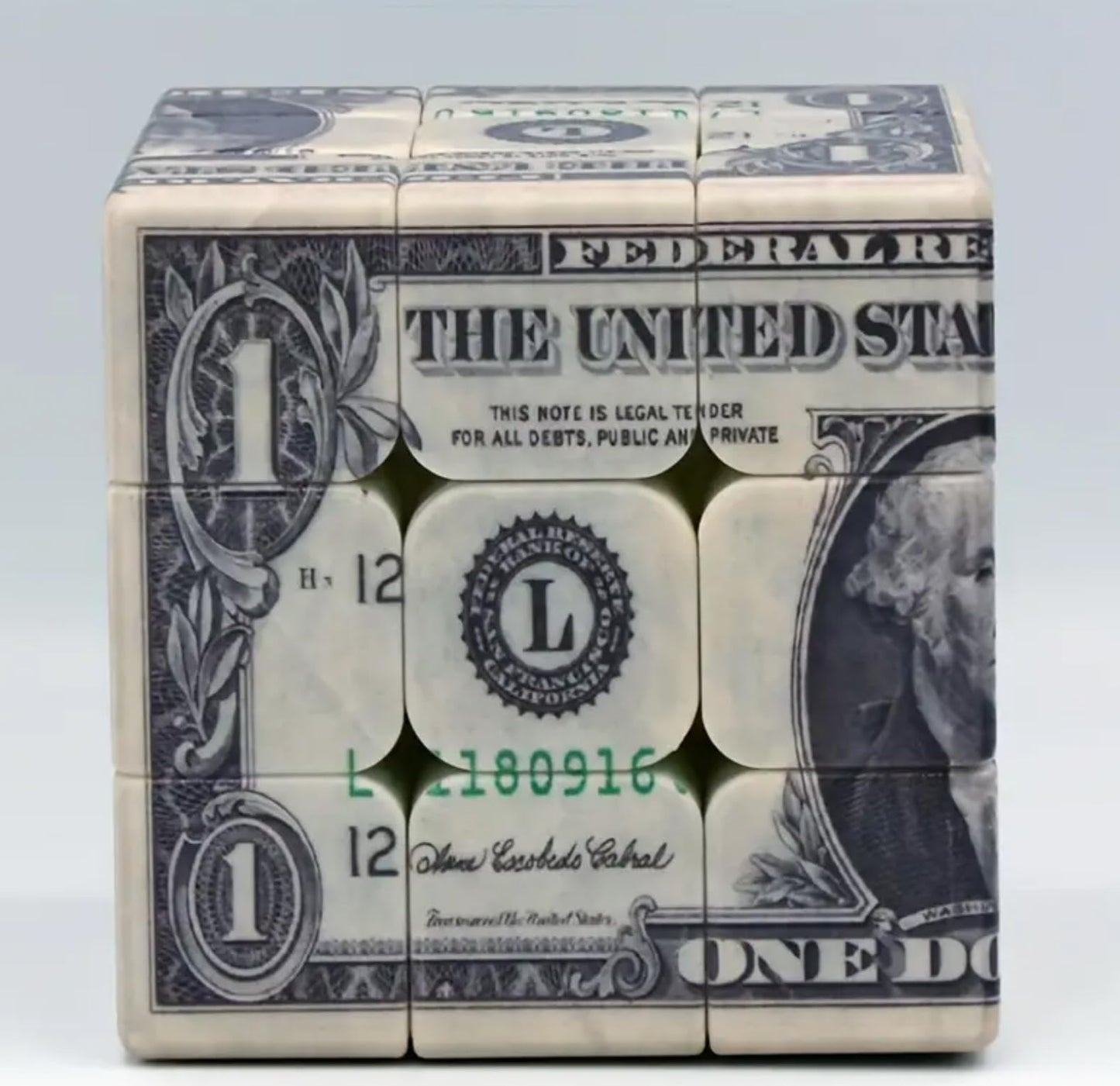 Speed Cube 3x3 One-Dollar Notes Bill Pattern Magic Cube Puzzle,IQ Games Puzzles Relief Effect Teens Adult Toys,5.6cm/2.2" Creative - amzGamess