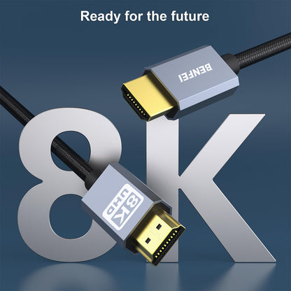 BENFEI HDMI to HDMI Cable, 4K@240Hz, 8K@60Hz, HDMI 2.1, 6 Feet, 48Gbps, Aluminum Shell, Nylon Braided