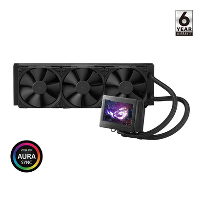 ASUS ROG Ryujin III 360 All-in-one Liquid CPU Cooler with 360mm Radiator. Asetek 8th gen Pump, 3X Noctua industrialPPC 120mm Fans, 3.5” Color LCD