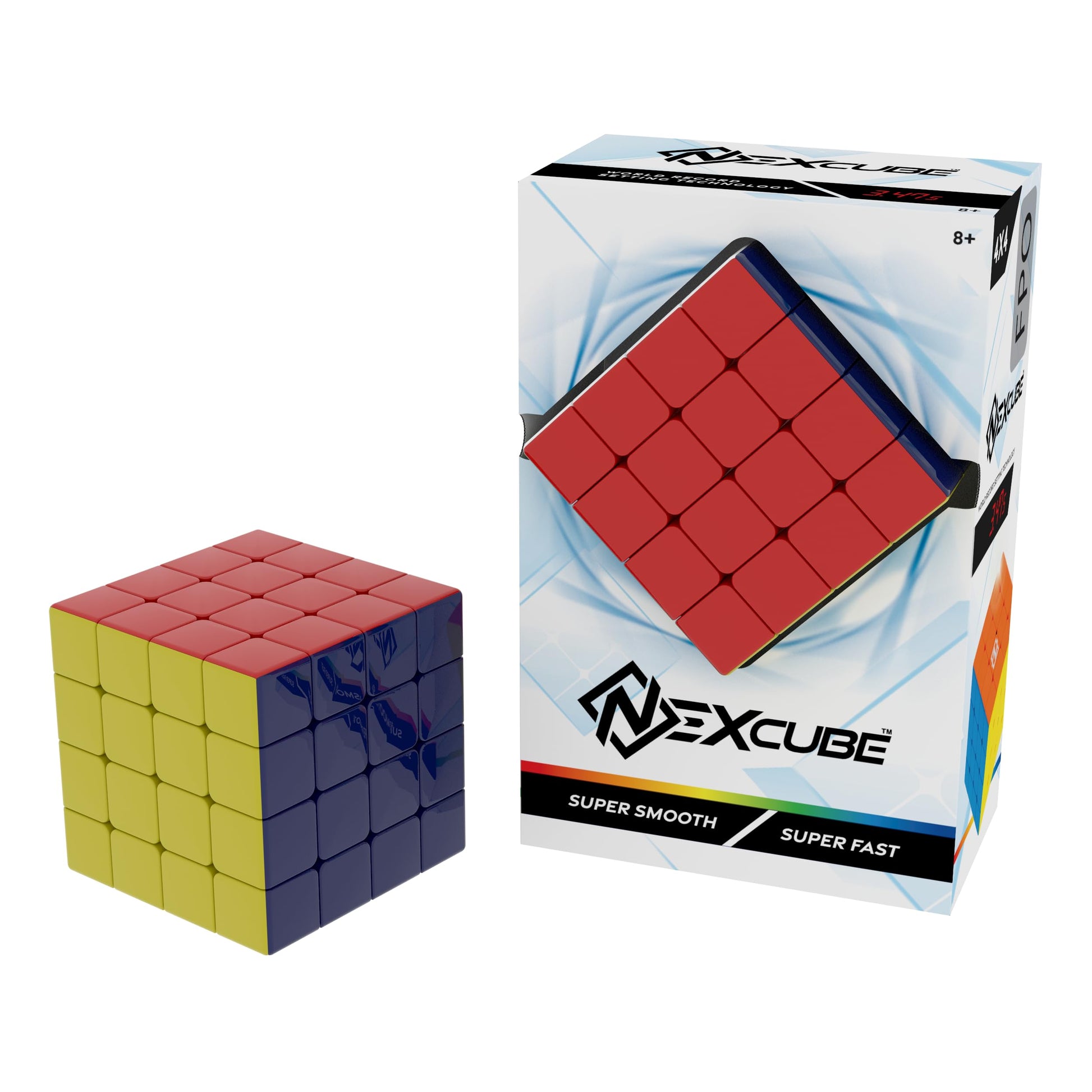Goliath NEXcube 4x4 Classic - Stickerless Speed Cube - Super Smooth Technology Unlocks Super Speed to Break Records! - Ages 8 and Up - amzGamess