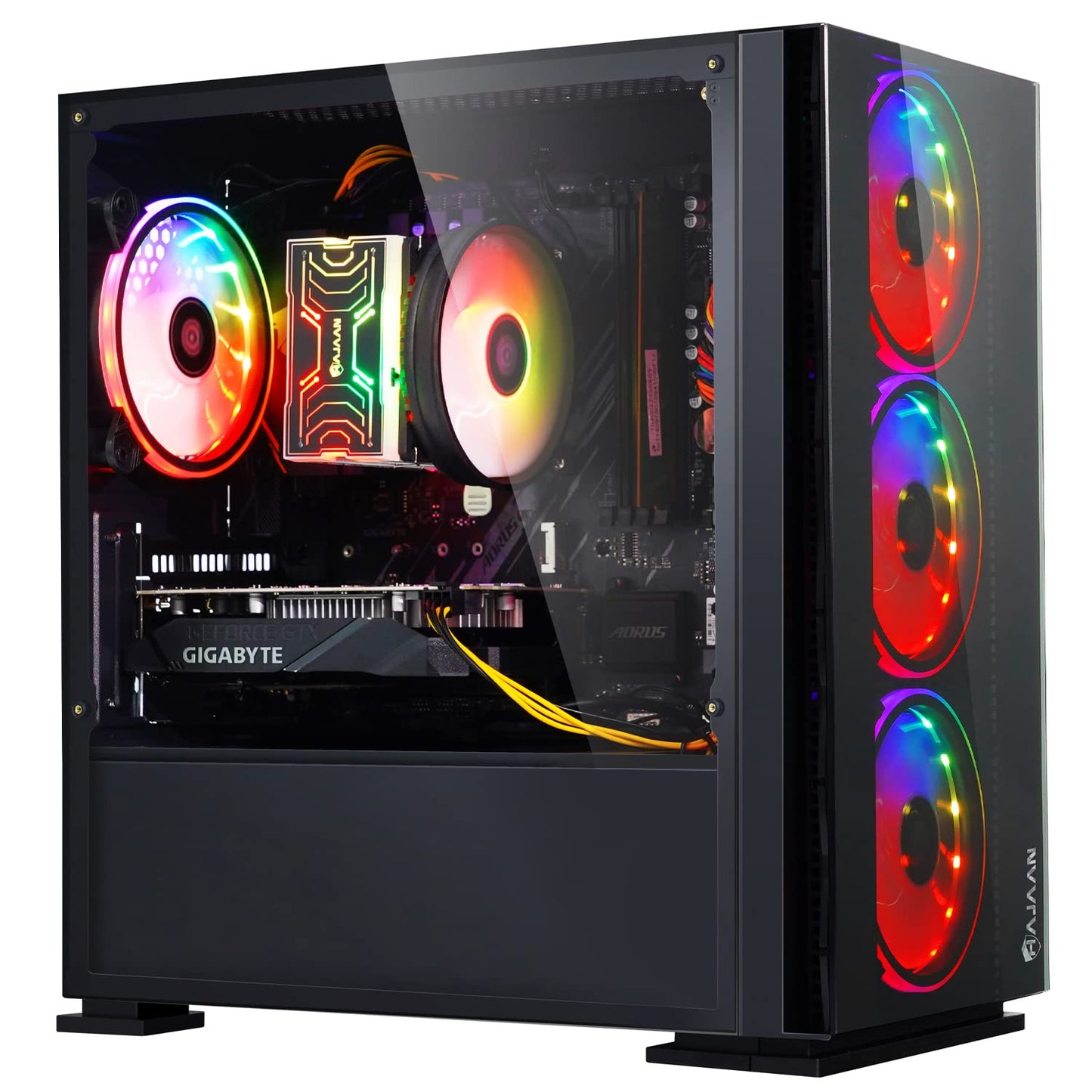 HAJAAN Gaming PC Desktop Tower - Intel i7 Quad Core Processor Upto 4.0GHz - 32GB DDR4 RAM 1TB SSD - GeForce GTX 1660 Super GDDR6 6GB - RGB Keyboard Mouse - WiFi Ready - Windows 10 Pro