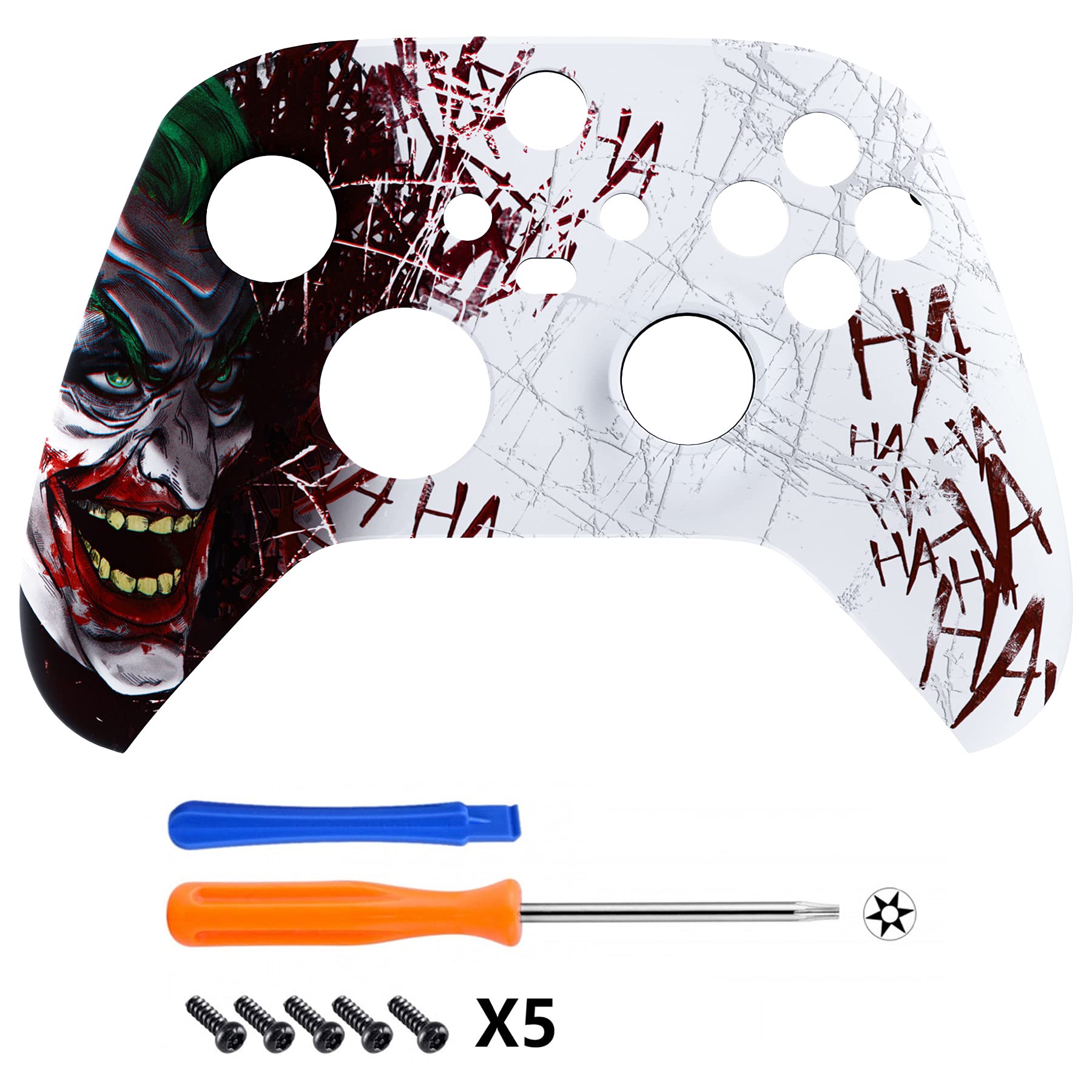 eXtremeRate Custom Shell for Xbox Series X & S Controller - Revitalize Your Controller - Clown Hahaha Replacement Cover Front Housing Cover for Xbox Core Controller Wireless [Control NOT Included] - amzGamess