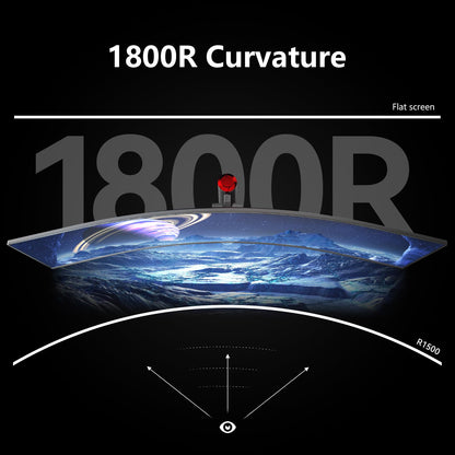 INNOCN 49" Curved Gaming Monitor 144Hz Ultrawide 32:9 WDFHD 3840 x 1080P, R1800, 99% sRGB, HDR400, USB Type C, DisplayPort, HDMI, Built-in Speakers, Height/Tilt Adjustable - 49C1G