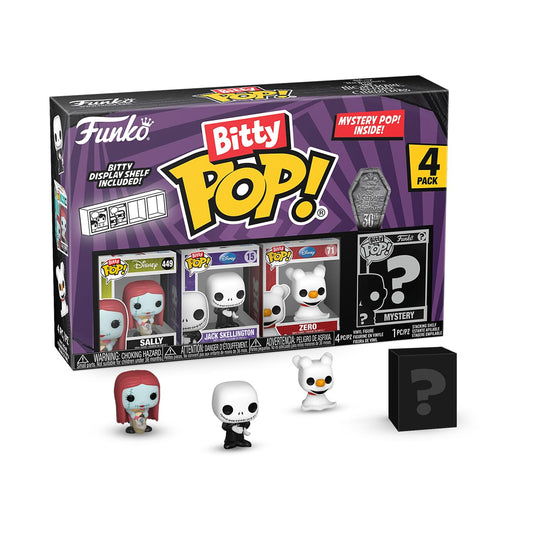 Funko Bitty Pop! The Nightmare Before Christmas Mini Collectible Toys 4-Pack - Sally, Jack Skellington, Zero & Mystery Chase Figure (Styles May Vary) - amzGamess