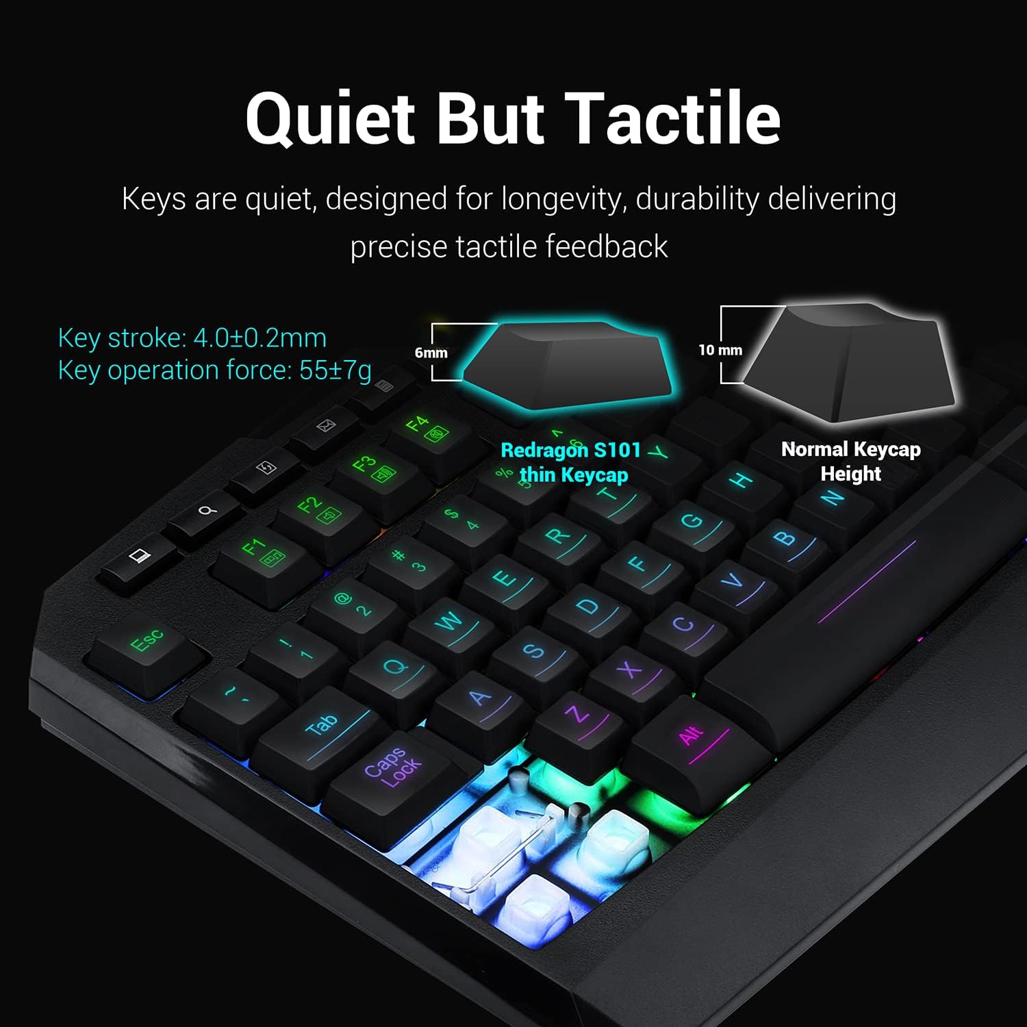 Redragon S101 Gaming Keyboard, M601 Mouse, RGB Backlit Gaming Keyboard, Programmable Backlit Gaming Mouse, Value Combo Set [New Version] - amzGamess