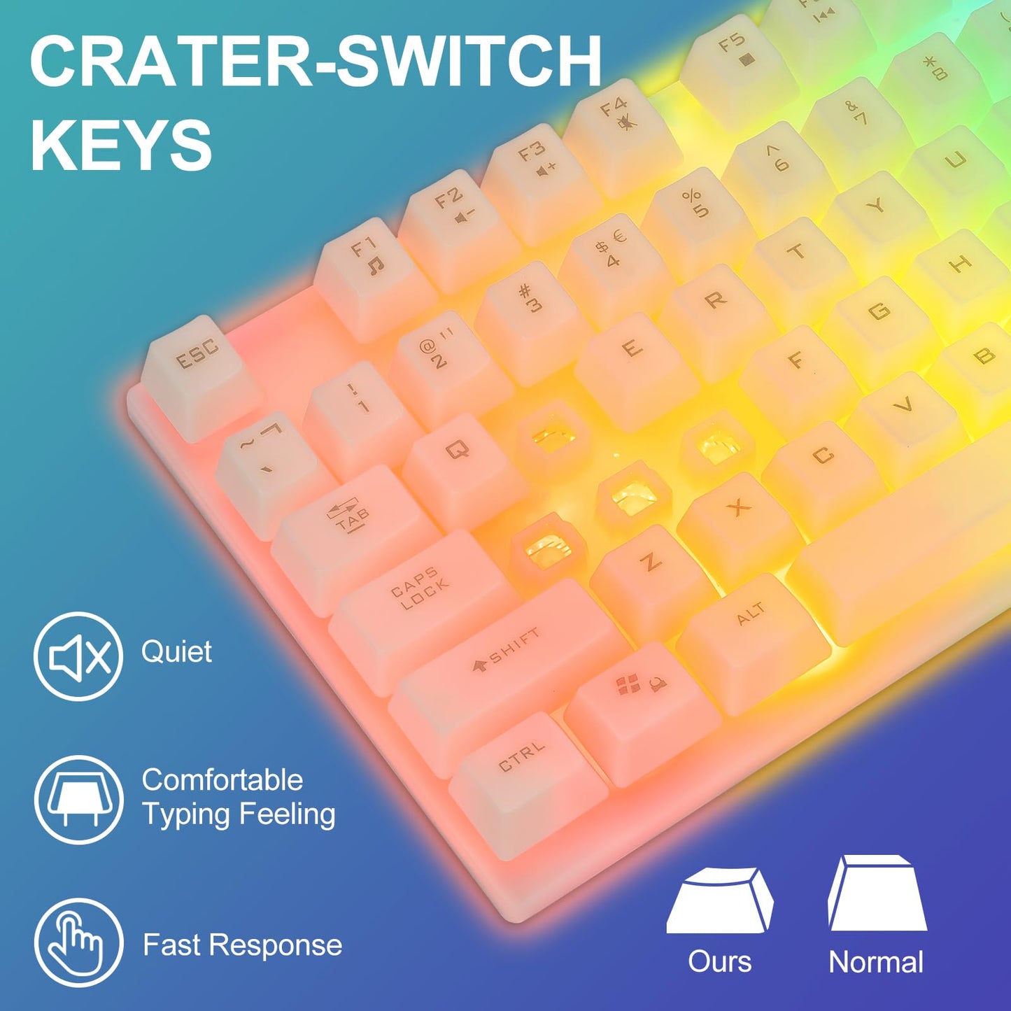 CHONCHOW LED Keyboard and Mouse, 104 Keys Rainbow Backlit Keyboard and 7 Color RGB Mouse, White Gaming Keyboard and Mouse Combo for PC Laptop Xbox PS4 Gamers and Work - amzGamess