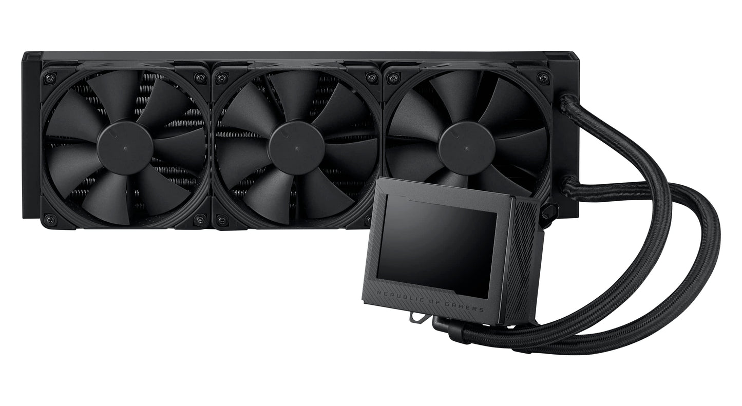 ASUS ROG Ryujin III 360 All-in-one Liquid CPU Cooler with 360mm Radiator. Asetek 8th gen Pump, 3X Noctua industrialPPC 120mm Fans, 3.5” Color LCD