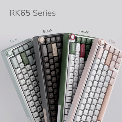 RK ROYAL KLUDGE R65 Wired Gaming Keyboard with Volume Knob, 60% Percent RGB Backlit Mechanical Keyboard Gasket Mount with PBT Keycaps, MDA Profile, QMK/VIA, 66 Keys Hot Swappable Cream Switch, Black