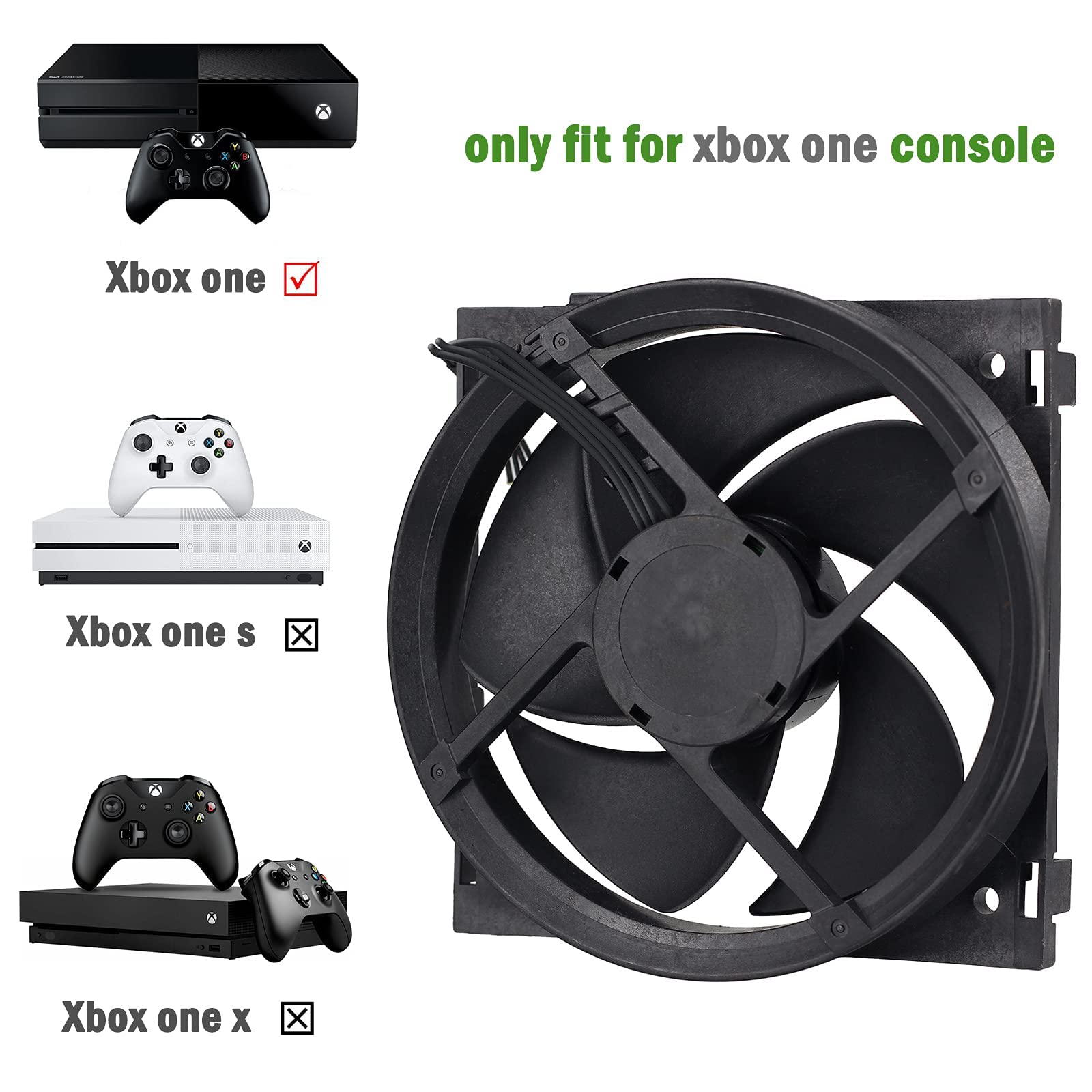 JOLANCO Replacement Internal Cooling Fan for Xbox One (with Opening Tool and Heatsink Paste) - amzGamess