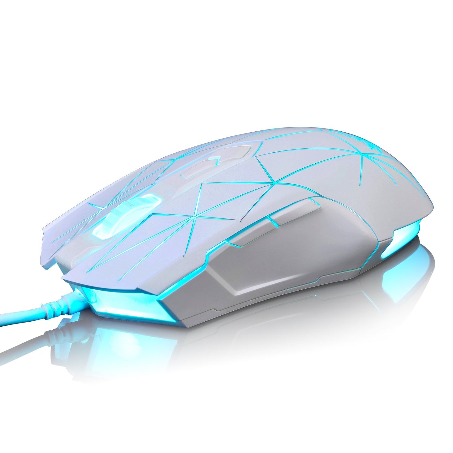 FIRSTBLOOD ONLY GAME. AJ52 Watcher RGB Gaming Mouse, Programmable 7 Buttons, Ergonomic LED Backlit USB Gamer Mice Computer Laptop PC, for Windows Mac Linux OS, Star White - amzGamess