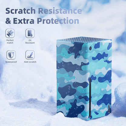 Wraps for Xbox Series X Console, Mytrix Custom X-Box Series X Cover Skin, Magnetic Protective Case for Easy Installation,Full Protection -Blue Camo