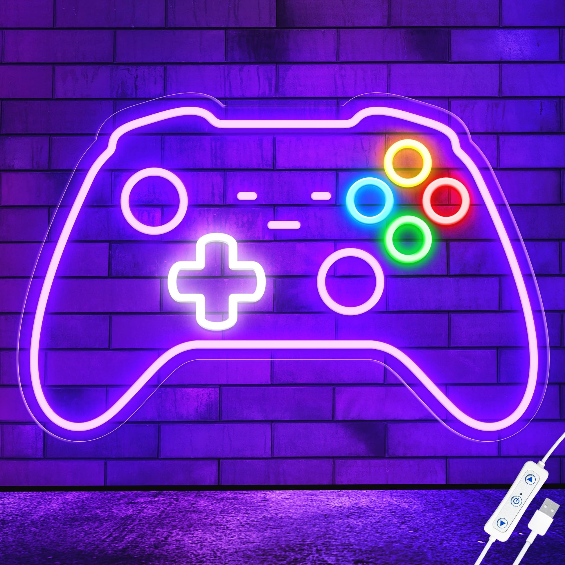 CULOIS Gamer Neon Sign, Gamepad Shaped LED Neon Sign for Gamer Room Decor, Neon Gaming Sign for Gaming Wall Decor, USB Powered Best Gamer Gifts for Teens, Boys, Kids - amzGamess