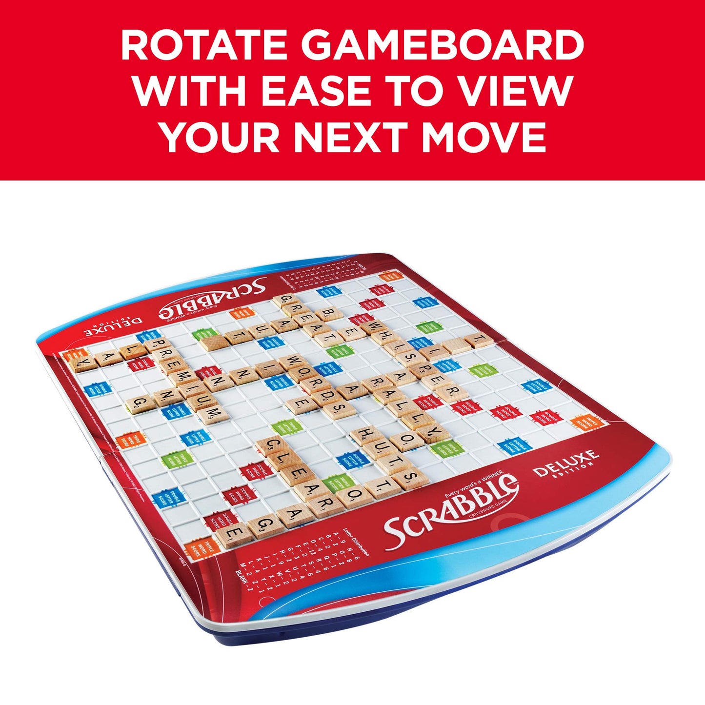 Hasbro Gaming Scrabble Deluxe Edition Board Game, Father's Day Gifts (Amazon Exclusive)