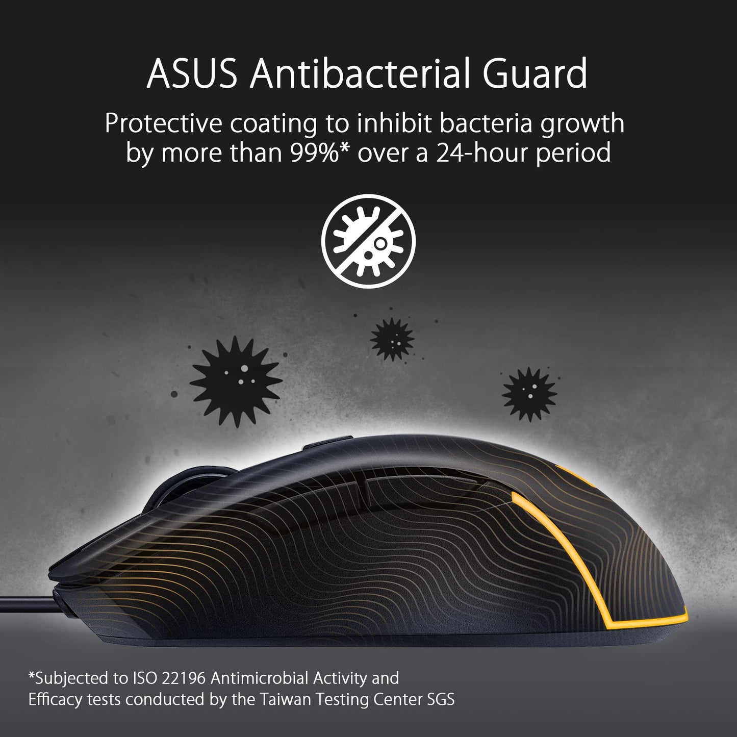 ASUS TUF Gaming M3 Gen II Gaming Mouse, Wired, 59g Lightweight, IP56 dust & Water Resistance, Antibacterial Guard, 8K DPI Optical Sensor, 6 Programmable Buttons, Teflon Mouse feet, Black - amzGamess