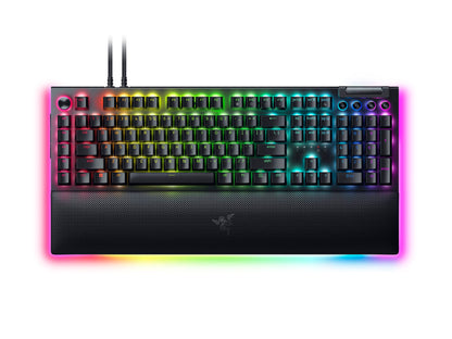 Razer BlackWidow V4 Pro Wired Mechanical Gaming Keyboard: Yellow Switches - Linear & Silent - Doubleshot ABS Keycaps - Command Dial - Programmable Macros - Chroma RGB - Magnetic Wrist Rest