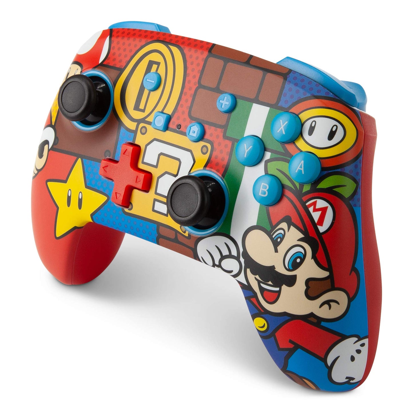 PowerA Enhanced Wireless Nintendo Switch Controller - Mario Pop, Rechargeable Switch Pro Controller, Immersive Motion Control and Advanced Gaming Buttons, Officially Licensed by Nintendo - amzGamess