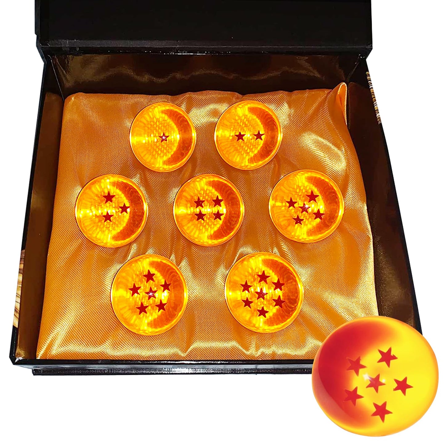 KAZETEC New Collectible Medium Crystal Resin Stars Balls Dragon Ball - Anime Collectibles New Gift Box Set of 7pcs(1.7 in in diameter/43 MM in Diameter) - amzGamess