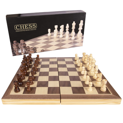 Premium Chess Set - Wooden Board Game with a Portable Wood Case and Secure Storage for Pieces, Set for Kids and Adults 11.5 inches