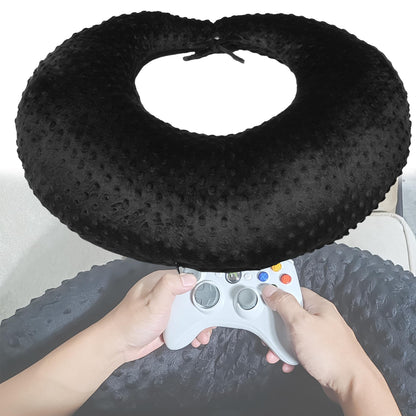 Professional Gaming Pillow for Lap; Arm Rest Pillow Gaming Lap Pillow with Crochet Support - Eliminate Pain in Gaming (Black) - amzGamess