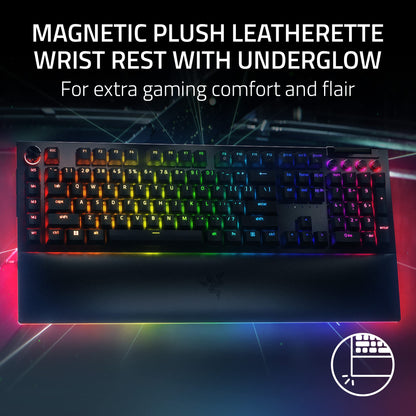 Razer BlackWidow V4 Pro Wired Mechanical Gaming Keyboard: Yellow Switches - Linear & Silent - Doubleshot ABS Keycaps - Command Dial - Programmable Macros - Chroma RGB - Magnetic Wrist Rest