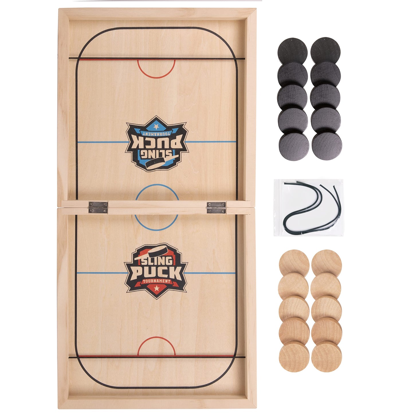 Crazy Games Fast Sling Puck Board Game I 14" Small Wooden Family Games, Table Top Hockey Game for Adults & Kids, Competitive Game Ideal for Parties - amzGamess