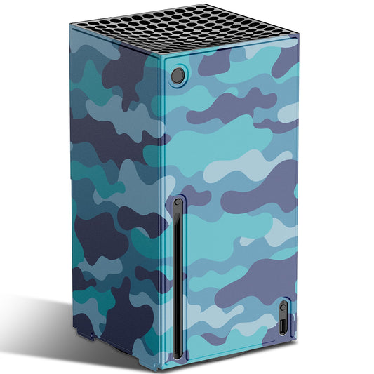 Wraps for Xbox Series X Console, Mytrix Custom X-Box Series X Cover Skin, Magnetic Protective Case for Easy Installation,Full Protection -Blue Camo