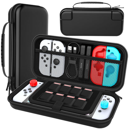 HEYSTOP Switch OLED Case Compatible with Nintendo Switch, Nintendo Switch/Switch OLED Carry Case with More Space, Protective Case for Nintendo Switch/Switch OLED Accessories, Black, black, Unisex - amzGamess