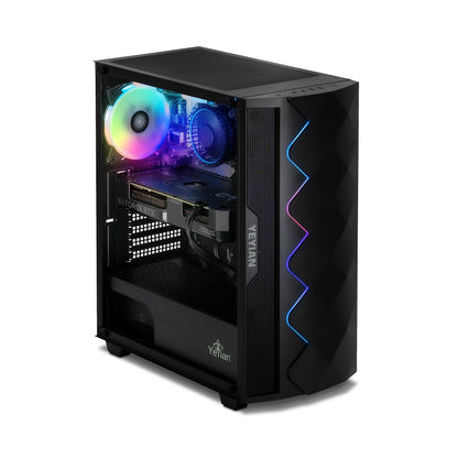 YEYIAN Gaming PC SHOGE - Ryzen 5 5600X GeForce RTX 4060 Ti Gaming Computer Desktop, 1TB NVMe SSD, 16GB DDR4 3200MHz RAM, 650W Gold PSU, Prebuilt Win 11 Home PC, WiFi 6, 4 ARGB Fans