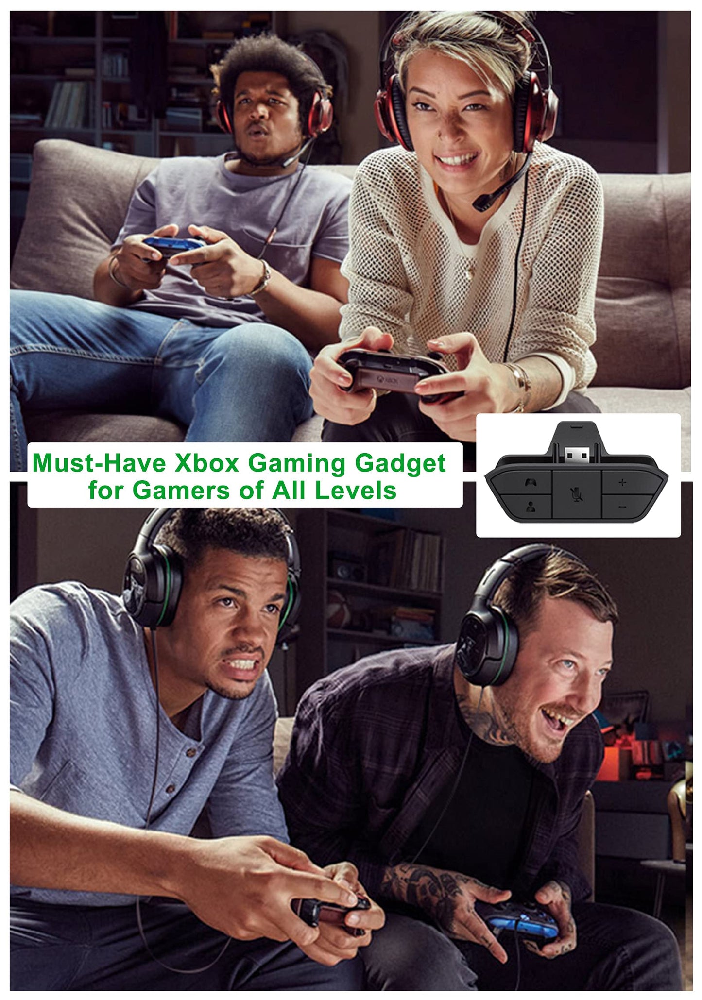LEVELHIKE Stereo Headset Adapter for Xbox One & Xbox Series X|S Controller - Adjust Audio Balance (Game Sound & Voice Chat), Volume, Mic Directly - amzGamess
