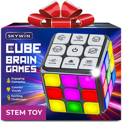 Skywin Puzzle Cube Game - Flashing Cube Handheld Electronic Games Stem Toy - Fun Memory Games & Brain Games for Adults and Kids - amzGamess