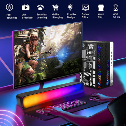 HP RGB Gaming Desktop Computer, Intel Quad Core I5-6500 up to 3.6GHz, GeForce GT 1030 2G, 16GB DDR4, 512G SSD, RGB Keyboard & Mouse, 600M WiFi & Bluetooth 5.0, Win 10 Pro (Renewed)