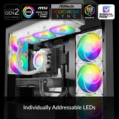 ARCTIC Liquid Freezer III 420 A-RGB - Water Cooling PC, CPU AIO Water Cooler, Intel & AMD Compatible, efficient PWM-Controlled Pump, Fan: 200-1700 RPM, LGA1851 and LGA1700 Contact Frame - White