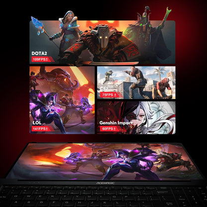 ACEMAGIC Gaming Laptop AMD Ryzen 7 5700U(8C/16T), Radeon RX Vega 8 Graphics,16.1“FHD Display,16GB RAM 512GB NVMe SSD Laptop Computer with Backlit KB,Type_C (Full Function),WiFi 6, 53Wh Battery