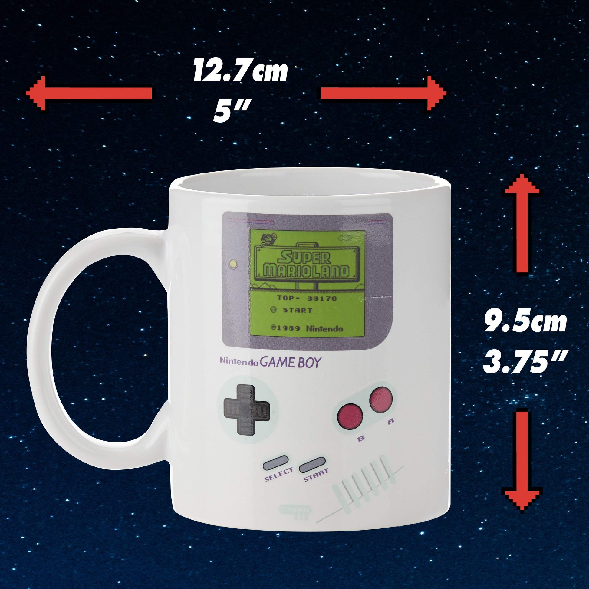 Paladone Gameboy Heat Changing Coffee Mug - Gift for Gamers, Nerds, Nintendo Mario Fans, Men, and Retro 90s Game Enthusiasts - 10 Ounces - amzGamess