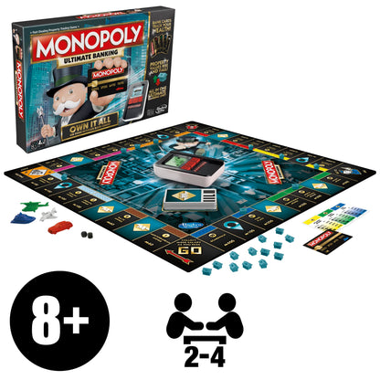 Hasbro Gaming Monopoly Ultimate Banking Edition Board Game for Families and Kids Ages 8 and Up, Electronic Banking Unit (Amazon Exclusive)