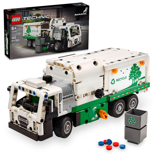 LEGO Technic Mack LR Electric Garbage Truck Toy, Buildable Kids Truck for Pretend Play, Great Gift for Boys, Girls and Kids Ages 8 and Up who Love Recycling Truck Toys and Vehicles, 42167