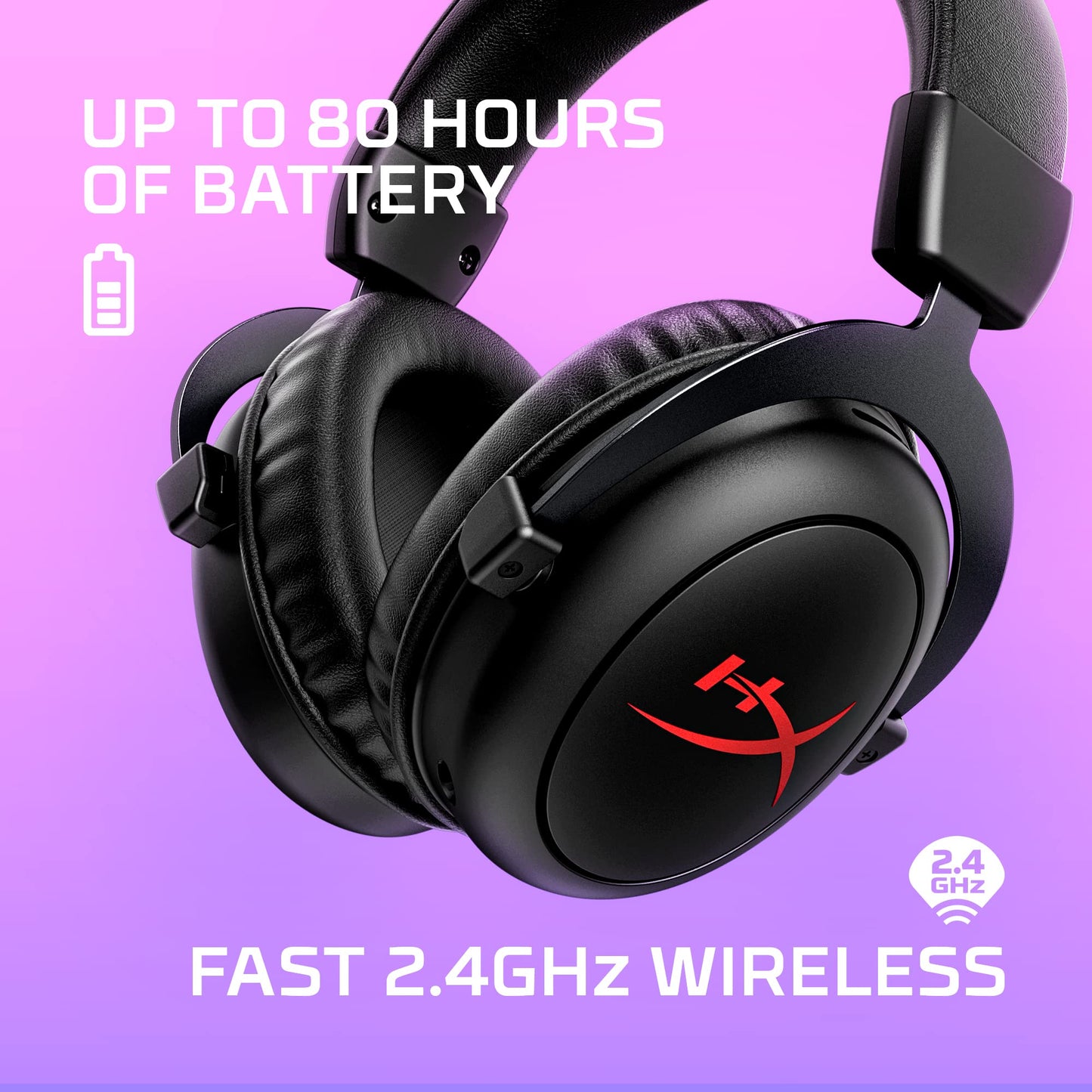 HyperX Cloud II Core Wireless - Gaming Headset for PC, DTS Headphone:X Spatial Audio, Memory Foam Ear Pads, Black - amzGamess