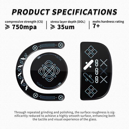 immoenuc Glass Mouse Skates for Logitech G PRO X Superlight 2 Mouse Feet Pads Smooth Durable Game Mouse Accessories (Printing Pattern)