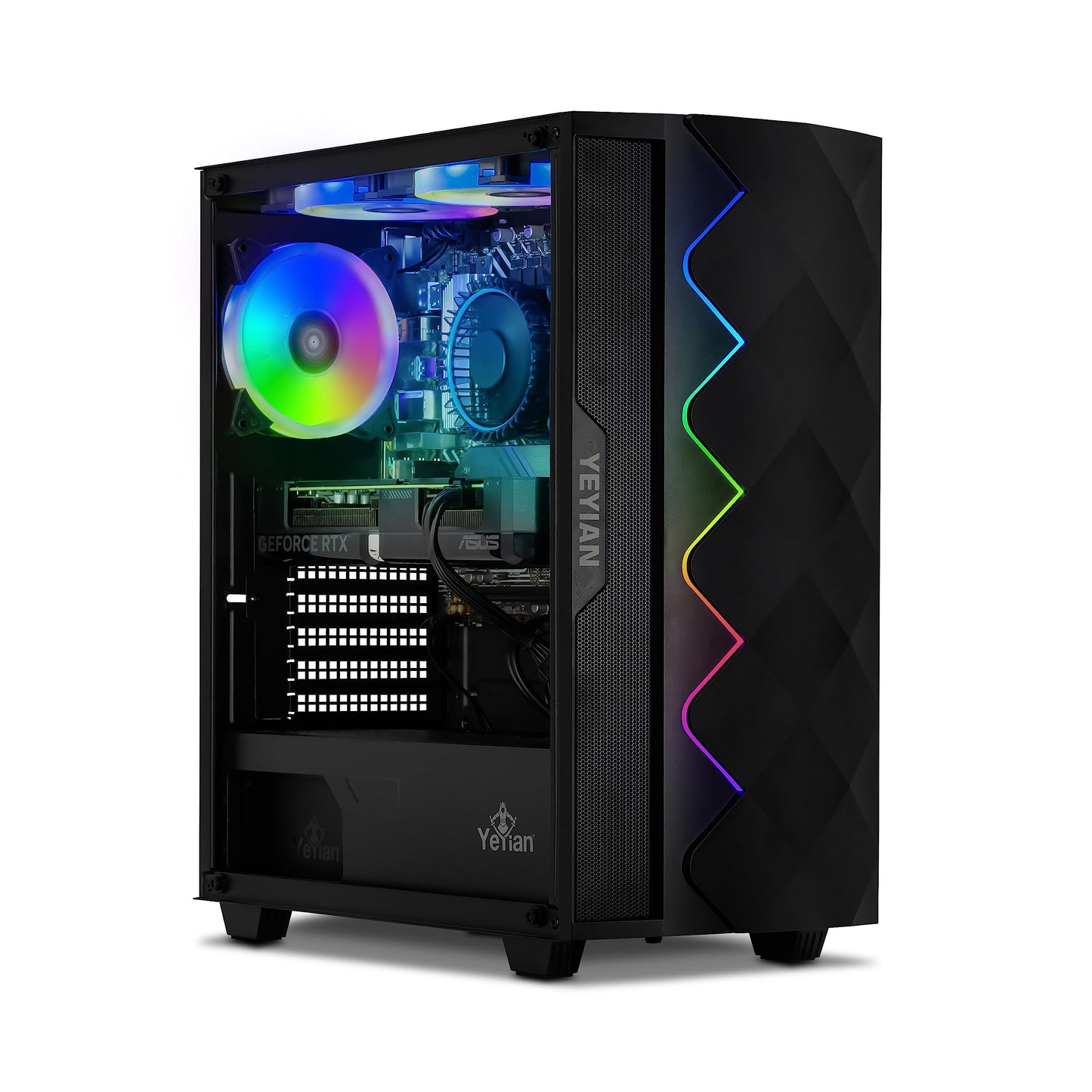 YEYIAN Gaming PC SHOGE - Ryzen 5 5600X GeForce RTX 4060 Ti Gaming Computer Desktop, 1TB NVMe SSD, 16GB DDR4 3200MHz RAM, 650W Gold PSU, Prebuilt Win 11 Home PC, WiFi 6, 4 ARGB Fans