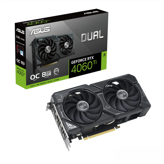 ASUS Dual GeForce RTX™ 4060 Ti OC Edition 8GB GDDR6 (PCIe 4.0, 8GB GDDR6, DLSS 3, HDMI 2.1, DisplayPort 1.4a, Axial-tech Fan Design, 0dB Technology, and More) - amzGamess