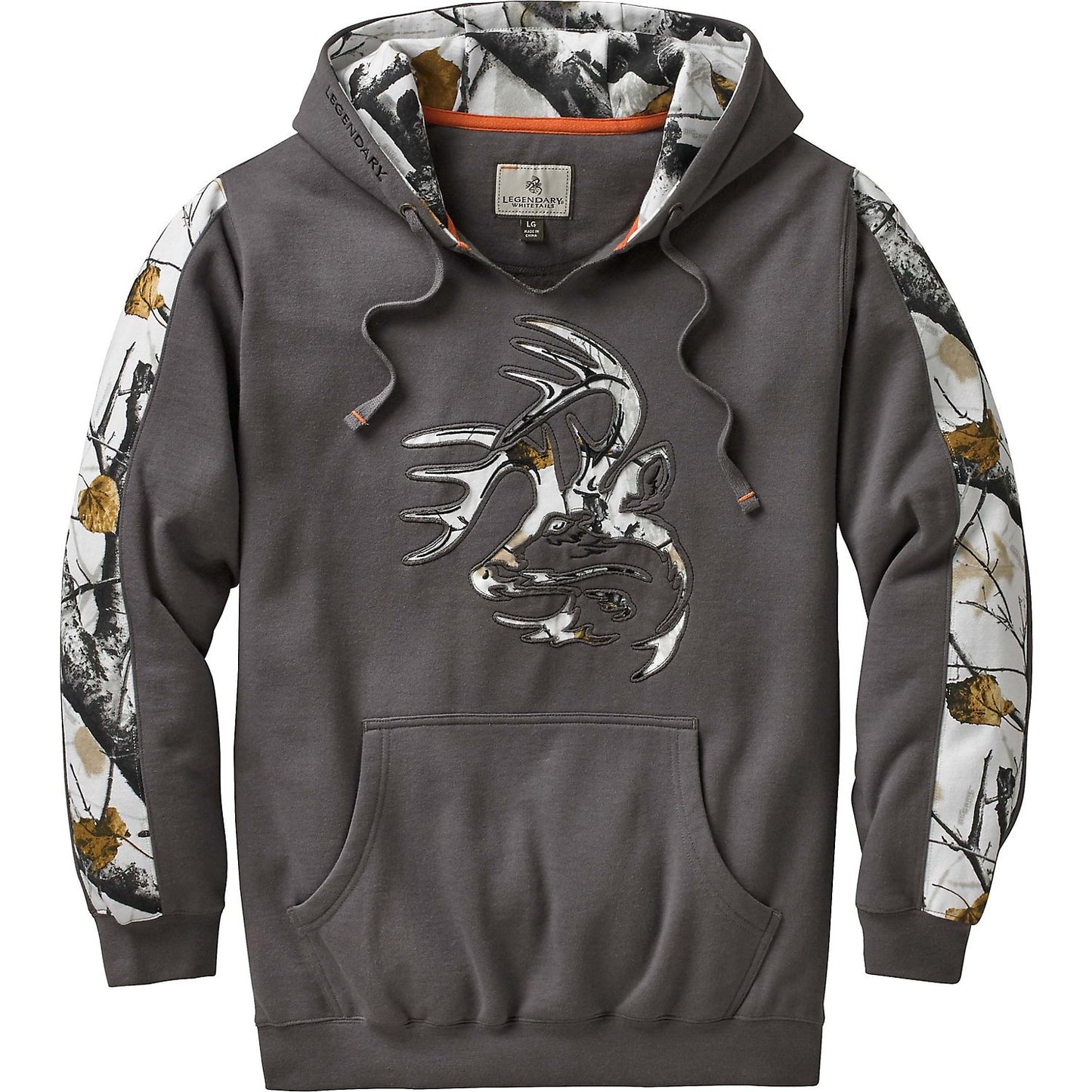Legendary Whitetails Men's Big Game Camo Snow Outfitter Hoodie, Charcoal, X-Large - amzGamess