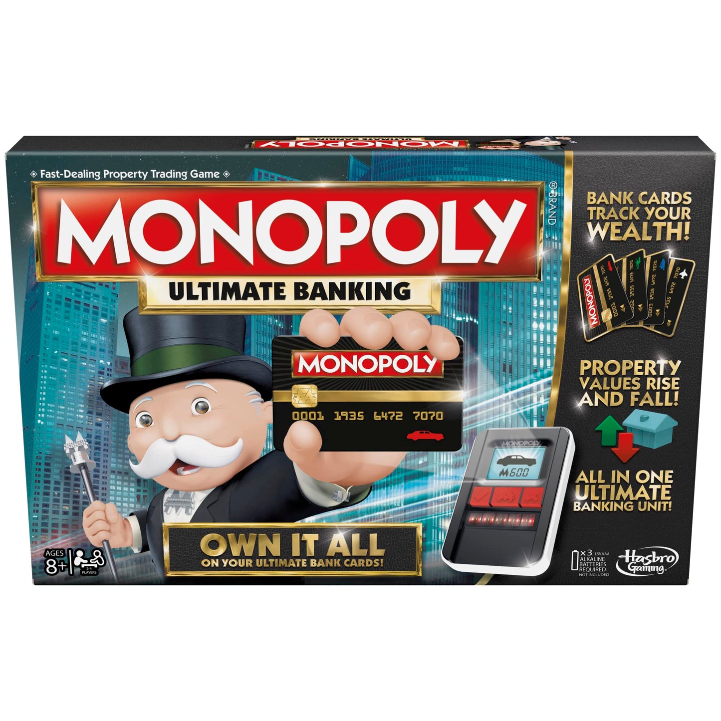 Hasbro Gaming Monopoly Ultimate Banking Edition Board Game for Families and Kids Ages 8 and Up, Electronic Banking Unit (Amazon Exclusive)