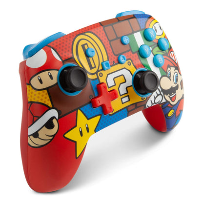 PowerA Enhanced Wireless Nintendo Switch Controller - Mario Pop, Rechargeable Switch Pro Controller, Immersive Motion Control and Advanced Gaming Buttons, Officially Licensed by Nintendo - amzGamess