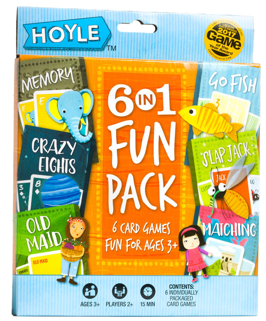 Hoyle 6 in 1 Kids Playing Cards Multi Game Pack, 6 Fun Games in 1 (Ages 3+)