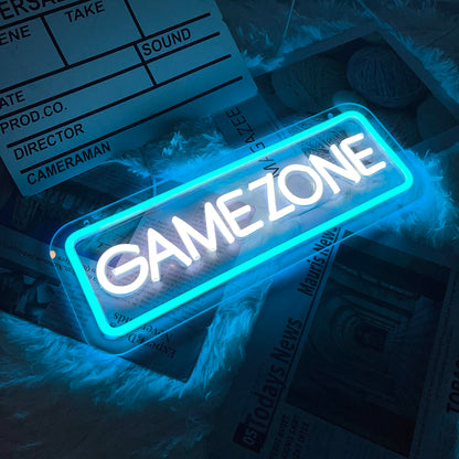 Game Zone Neon Signs for Gamer Room Decor, Gaming Light Neon Sign for Wall Decor, Bedroom, Game Room, Led Signs Gamer Gifts for Gamer, Boys, Teens, Men, Friends - 15.7x5.9in