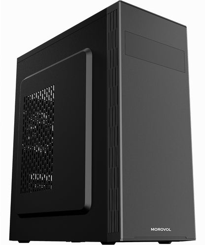 MOROVOL ATX PC Case Pre-Install 1x120MM Fan+1x80MM Fan, Support 5.25" ODD, Computer Case with USB 3.0, Classic Retro Design Desktop ATX Case, Black,852