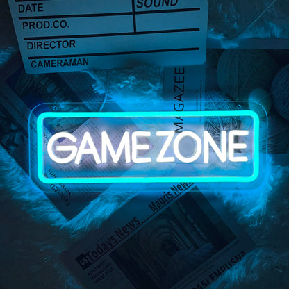 Game Zone Neon Signs for Gamer Room Decor, Gaming Light Neon Sign for Wall Decor, Bedroom, Game Room, Led Signs Gamer Gifts for Gamer, Boys, Teens, Men, Friends - 15.7x5.9in